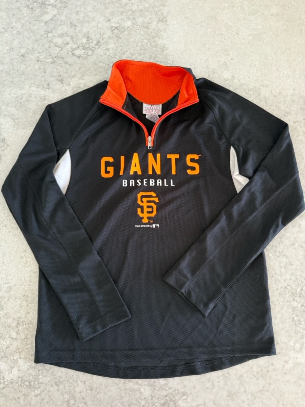 San Francisco Giants Black & Orange Quarter-Zip Pullover Sweater